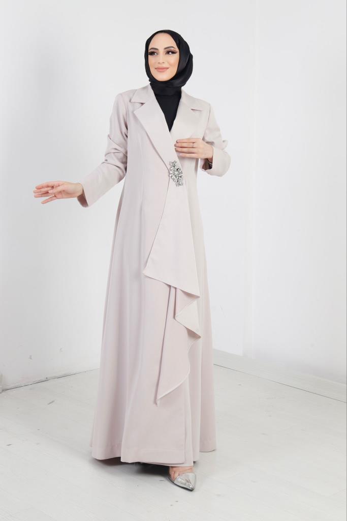 Önü Bronşlu Tam Boy Abaya