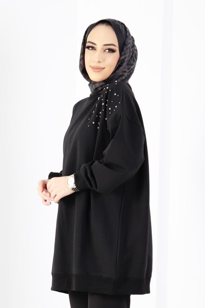 Linda Taşlı Sweat - Görsel 3