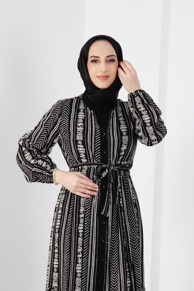 Belda Desenli Elbise - Görsel 2