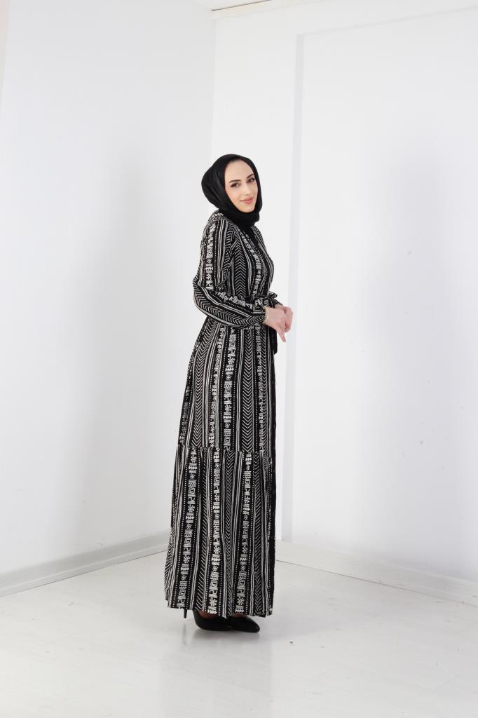 Belda Desenli Elbise - Görsel 3